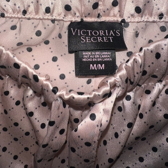 EUC Victoria’s Secret Black Polka Dot Long Sleeve Pink Pajama Pants Set Medium - Picture 11 of 15